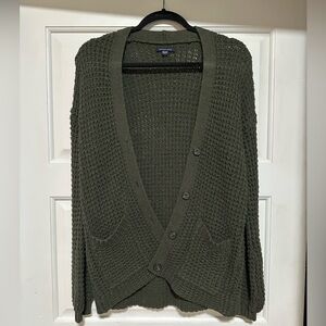 waffle knit cardigan